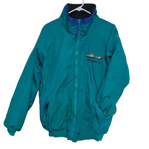 Sierra Sport Vintage M/V Stellar Sea Embroidered Nylon Windbreaker Coat Size XL - Picture 1 of 6